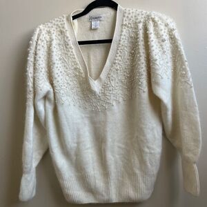 Vintage Gantos Beaded lambswool & Angora Sweater Y2K Size Small